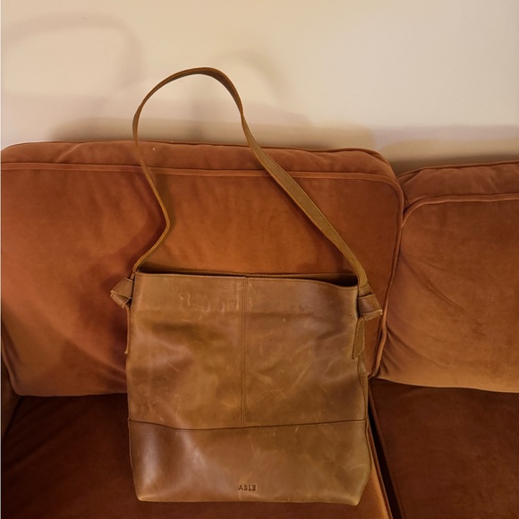 ABLE Brown Leather Shoulder Bag - Picture 3 of 3